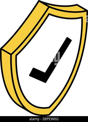Security Shield, Crime Prevention and Home Security Isometric Icon, Vector Illustration Stock Vector