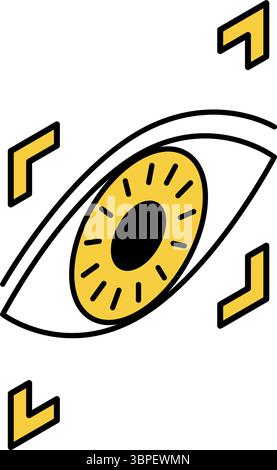 Iris authentication, Crime Prevention and Home Security Isometric Icon, Vector Illustration Stock Vector
