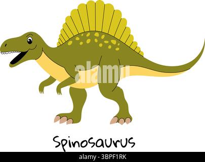 Spinosaurus dinosaur on white background illustration Stock Vector ...