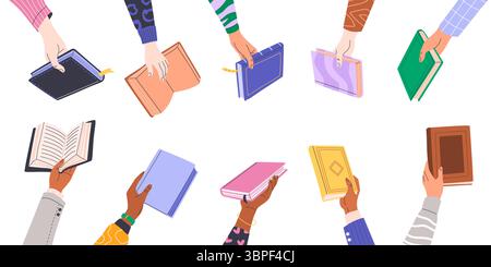 Book exchange or bookcrossing web banner. Stock Vector