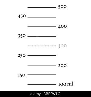 Scale with 500 ml liquid volume for measuring cup to preparing cooking ...