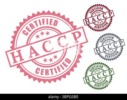 A HACCP Approved Badges, Food Control System Stamp Vector Set Stock Vector