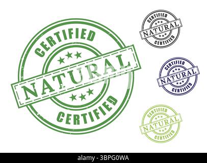 A Eco Organic Product Badges, Certified Natural Guarantee Vector Labels Stock Vector
