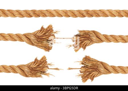 Set of ropes isolated on white backgroubd Stock Photo