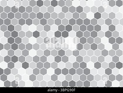 Gray honeycomb pattern with repeating hexagon shapes representing structured geometric design modular arrangement technology background Stock Vector