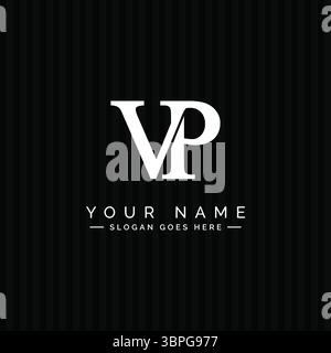 Creative Logo for Initials VP in Monogram Style - Vector Template for Initial Letter V and P Stock Vector