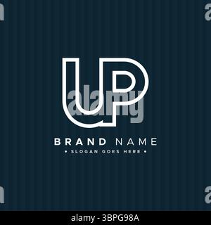 Abstract Letter UP Logo - Initial Monogram Template for Alphabet U and P Stock Vector