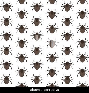 Vector seamless pattern of hand drawn sketch doodle colored mite isolated on white background Stock Vector