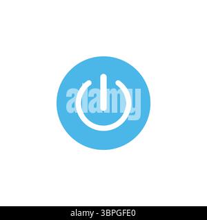 Power button icons in outline, solid black, and red styles representing on off switch, control, energy, startup, shutdown, and digital interface Stock Vector