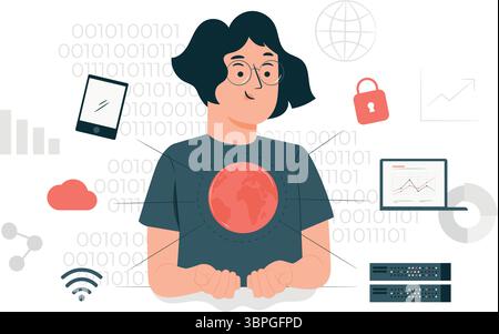 all-data-concept-illustration Stock Vector
