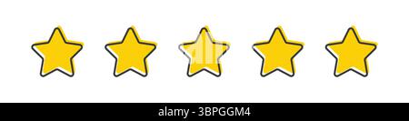 Five star rating symbol representing feedback review quality evaluation customer satisfaction ranking score experience opinion assessment approval Stock Vector