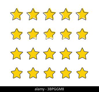 Five star rating symbol representing feedback review quality evaluation customer satisfaction ranking score experience opinion assessment approval Stock Vector