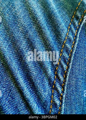 Denim jeans with creases Stock Photo