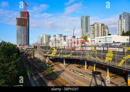 Pier Park Downtown Parkade in New Westminster in the Greater Vancouver metropolitan area, British Columbia, Canada Stock Photo