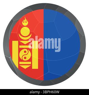 Glass light ball with flag of Mongolia. Round sphere, template icon. Mongolian national symbol. Glossy realistic ball, 3D abstract vector illustration Stock Vector