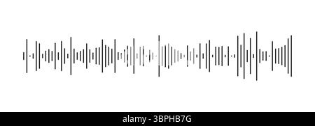 Waveform graphic pattern. Equalizer symbol. Voice message template. Audio chat speech sound wave icon. Element for mobile messenger, podcast online Stock Vector