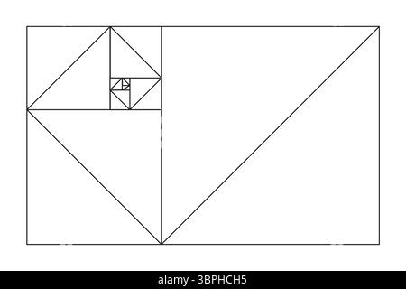 Golden ratio mockup. Method golden section frames. Fibonacci array ...