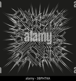 Sharp burst icon. Spiky white explosion. Dynamic streaks Vector. Abstract energy illustration. Stock Vector