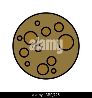 moon surface with craters icon design vector illustration Stock Vector