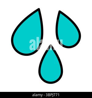 three light blue water drops vector illustration Stock Vector