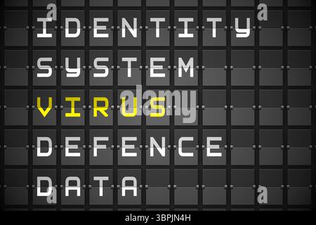 Virus buzzwords on black mechanical board Stock Photo
