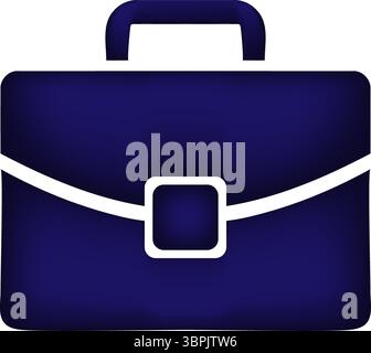 Dark blue briefcase icon - business and professional symbol Stock Vector
