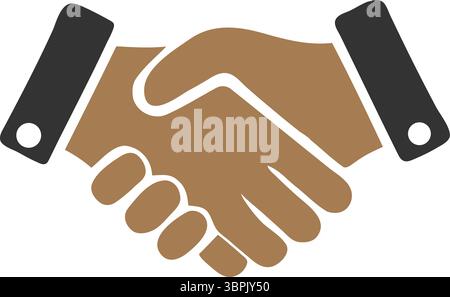 Handshake icon - business agreement and partnership symbol Stock Vector