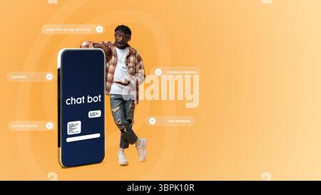 Engaging interaction with a chatbot in a creative workspace setting during the afternoon Stock Photo