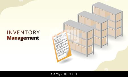 inventory management concept. supply chain management concept vector illustration. Stock Vector