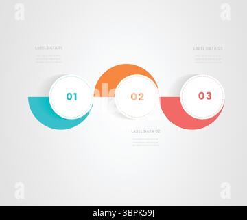 3 Numbered Steps Business Infographic Vector Illustration for Planning and Presentation Stock Vector