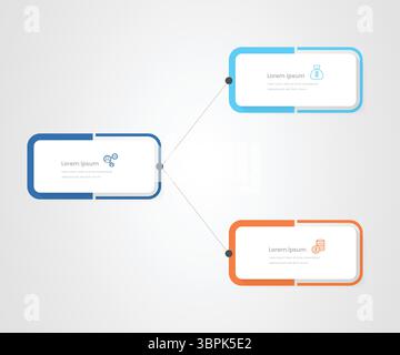 3-Part Modern Business Infographic Vector Illustration for Presentation and Strategy Design Stock Vector