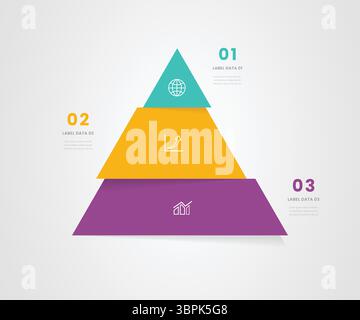 3 Section Triangle Infographic – Business Strategy & Process Visualization Diagram Stock Vector