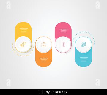 4-Step Business Process Workflow Stock Vector