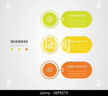 3 Vertical Bar Business Infographic – Data Comparison and Process Visualization Stock Vector