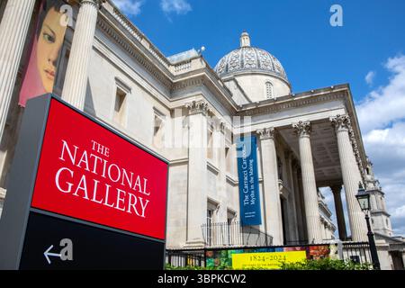 London, UK - June 2nd 2025: The exterior of the National Gallery, at Trafalgar Square in London, UK. Stock Photo