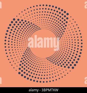 Abstract Dot frame. Circle border with effect halftone. Modern faded ring. Point sphere boarder. Dotted geometric pattern. Graphic dots element for Stock Vector