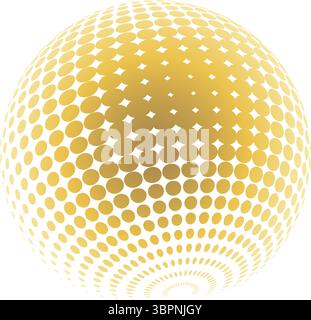 Contemporary set of halftone rounded 3d figures. Stock Vector