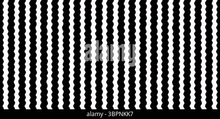Wavy stripe seamless pattern in black and white. Bold abstract vertical stripe pattern with high contrast wavy texture, ideal for modern wallpaper Stock Vector