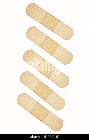 Set of  Sticking plasters isolated on white Stock Photo