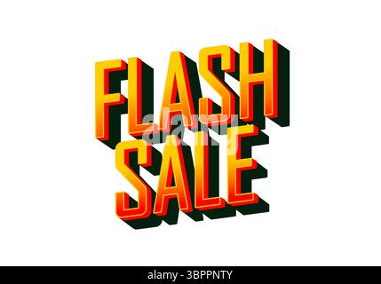 Bold and vibrant text design featuring the words FLASH SALE with a 3D effect and shadow, suitable for promotional materials Stock Vector