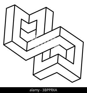Geometry. Optical illusion shape. Optical art. Abstract background.  Stock Vector