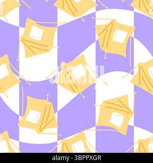Seamless Yellow Camping Tent Pattern Stock Vector
