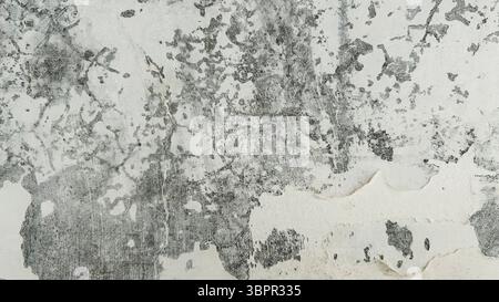 an old white damage paint on wall surface Stock Photo