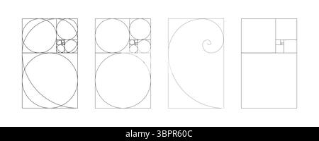 Golden ratio pattern. Fibonacci array, numbers form. Method golden ...