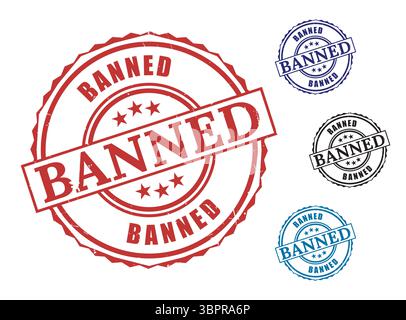A Unauthorized Symbol Vector Set, Forbidden Area Stamp Labels Stock Vector