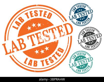 A Tested and Verified Stamp Collection, Lab Certified Product Labels Stock Vector