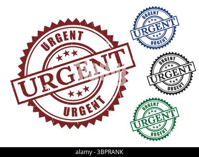 A Critical Message Stamp Pack, Urgent Warning Notice Vector Labels Stock Vector