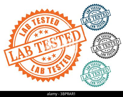 A Lab Approved Stamp Vector Set, Quality Check Guarantee Badges Stock Vector