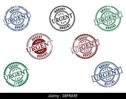 A Urgent Grunge Stamp Collection, Important Notice Badges Stock Vector