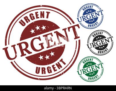 A Emergency Alert Stamp Collection, Urgent Message Label Vector Stock Vector